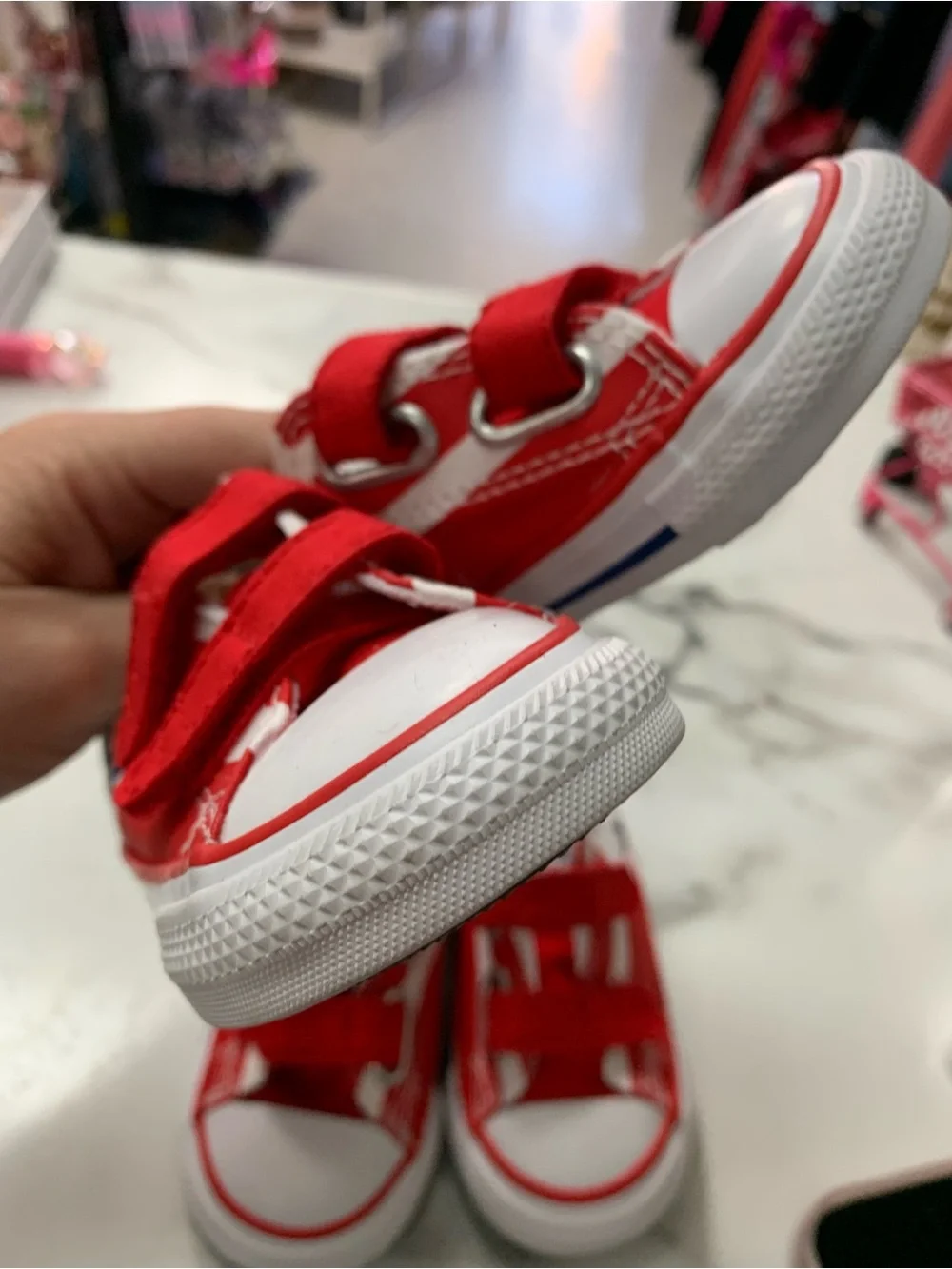 Converse TWINS Infants Kids Red, White & Blue Star Sneakers size 6 4th of july
